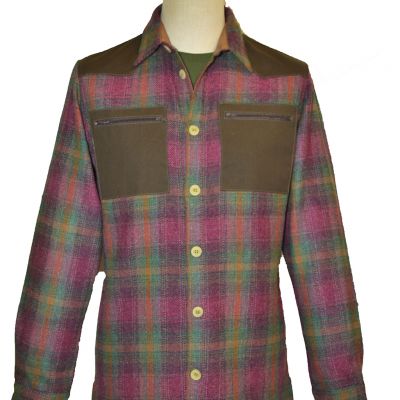 Camicia produzione artigianale, modello country, in morbido panno di pura lana 