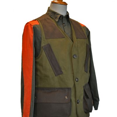 Gilet bicolore confezionato artigianalmente in cotone canvas totalmente antistrappo e antispina