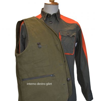 Gilet bicolore confezionato artigianalmente in cotone canvas totalmente antistrappo e antispina