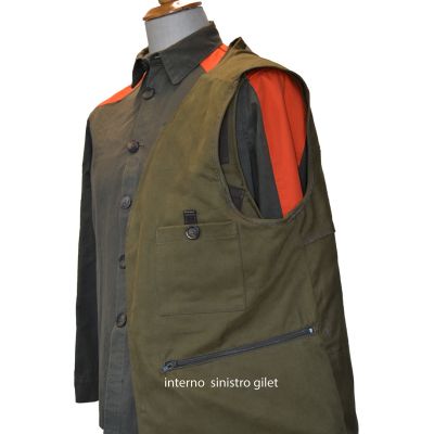 Gilet bicolore confezionato artigianalmente in cotone canvas totalmente antistrappo e antispina