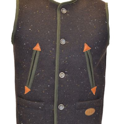 gilet modello tirolese in lana e lana cotta