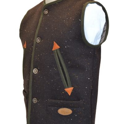 gilet modello tirolese in lana e lana cotta