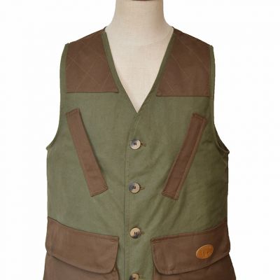 Gilet bicolore confezionato artigianalmente in cotone canvas totalmente antistrappo e antispina