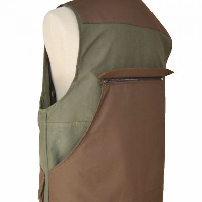 Gilet bicolore confezionato artigianalmente in cotone canvas totalmente antistrappo e antispina