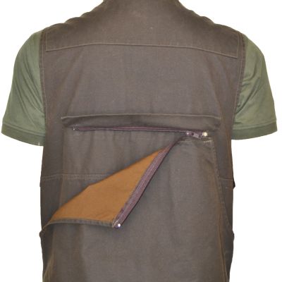 Gilet Beccaccia prodotto artigianalmente in cotone canvas trattato con oliatura resistente ai lavaggi, totalmente antispina e antistrappo