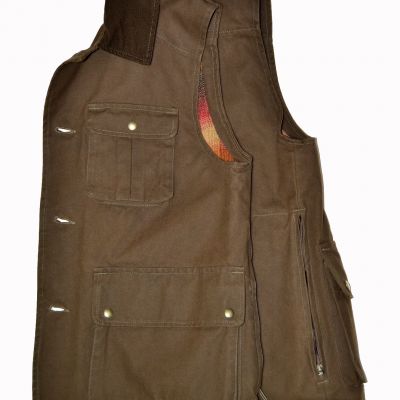 Gilet tessuto canvas antistrappo, trattato con cera oleosa resistente ai lavaggi