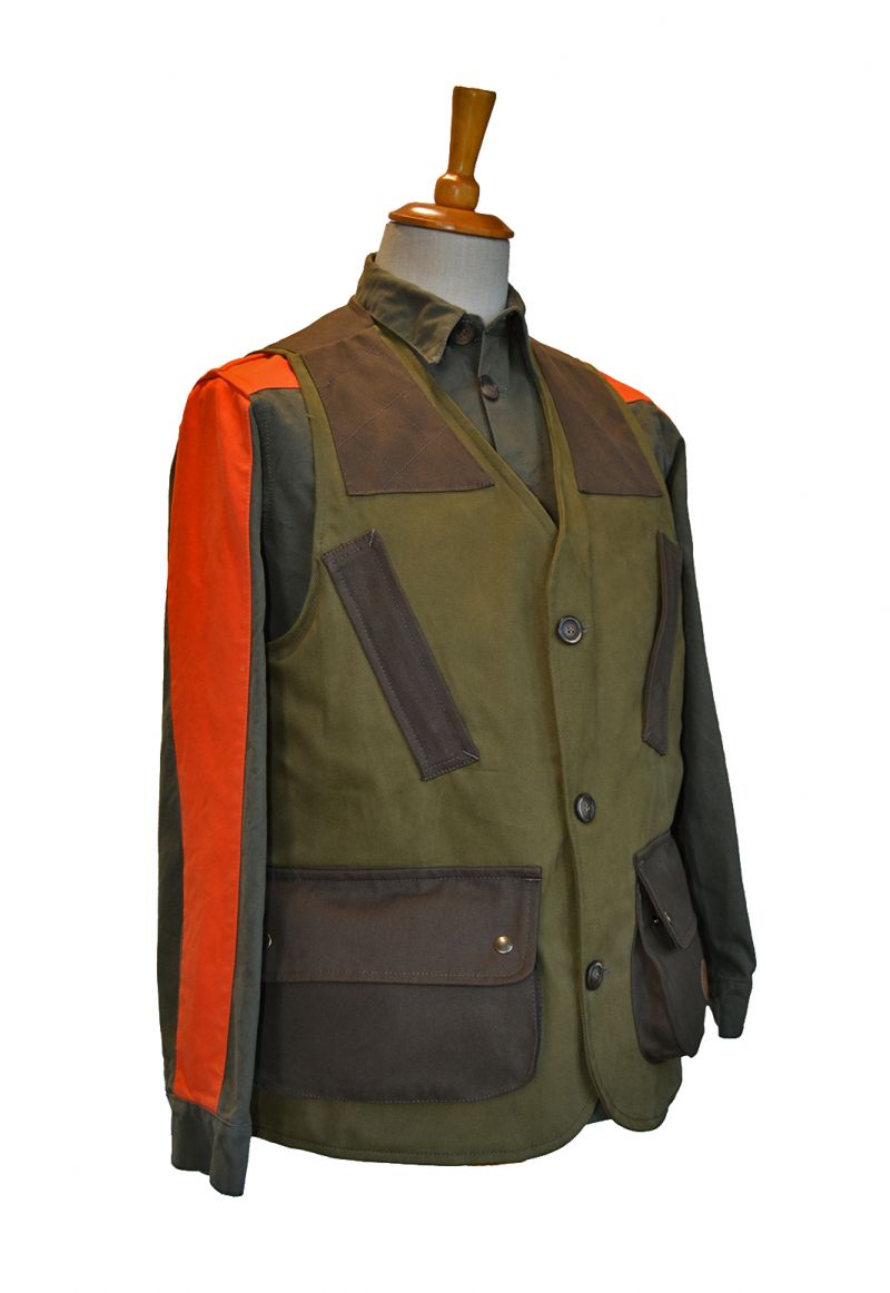 Gilet bicolore confezionato artigianalmente in cotone canvas totalmente antistrappo e antispina