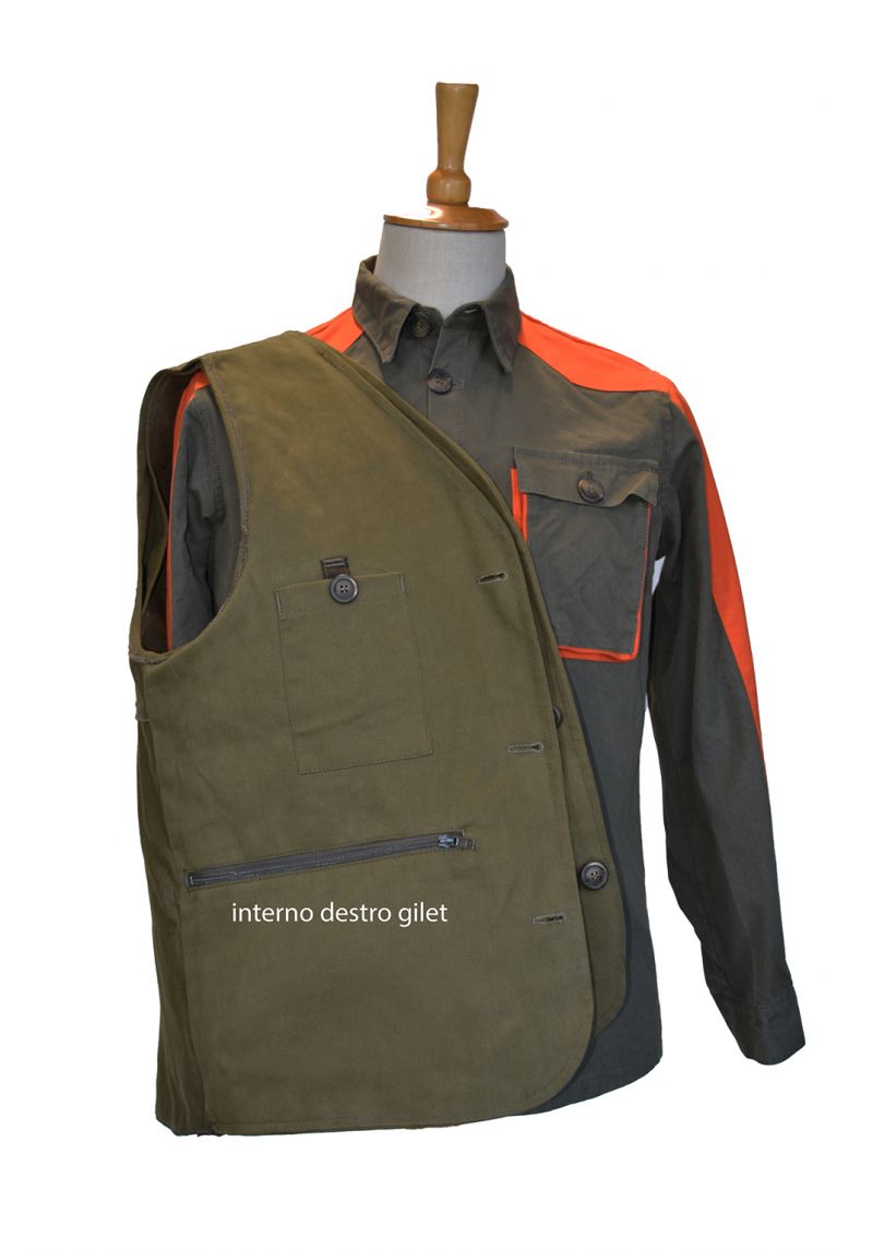 Gilet bicolore confezionato artigianalmente in cotone canvas totalmente antistrappo e antispina