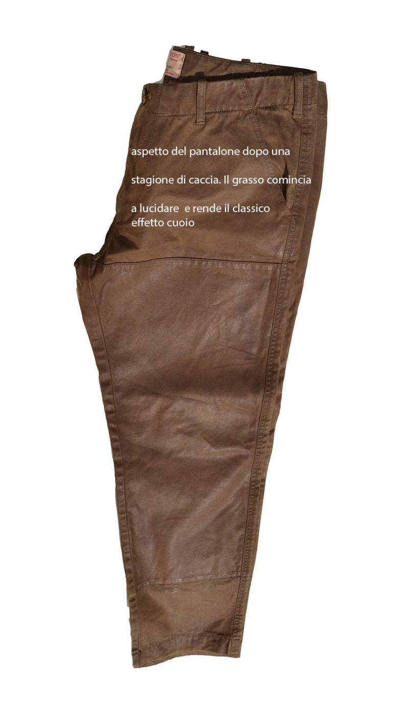 Pantalone canvas oliato con rinforzi antispina totalmente antistrappo