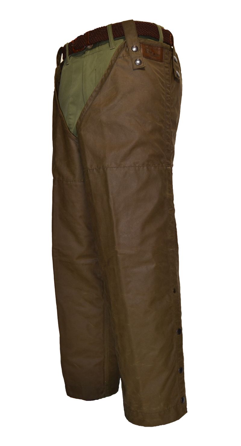 Gambali antispina totalmente impermeabili, produzione artigianale in tessuto canvas antispina trattato con grasso per barbour