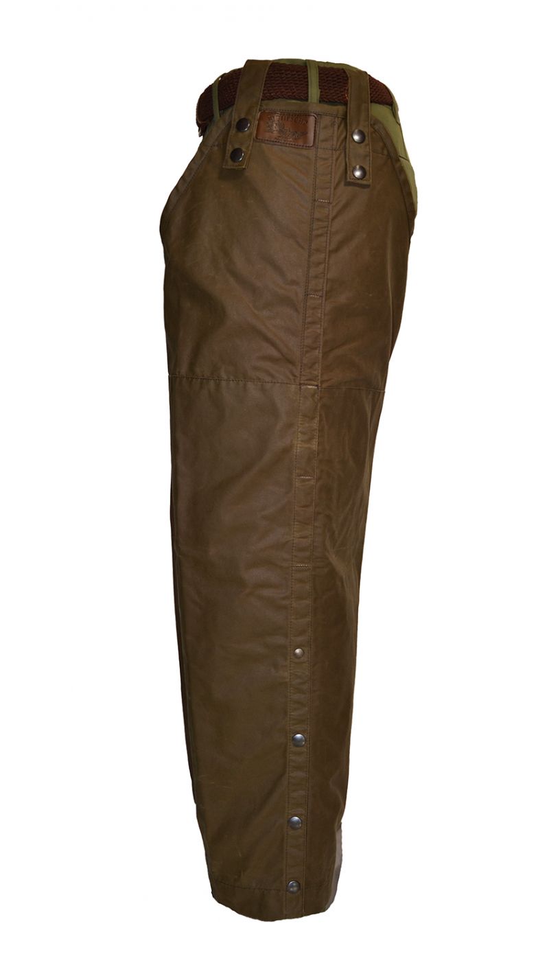 Gambali antispina totalmente impermeabili, produzione artigianale in tessuto canvas antispina trattato con grasso per barbour