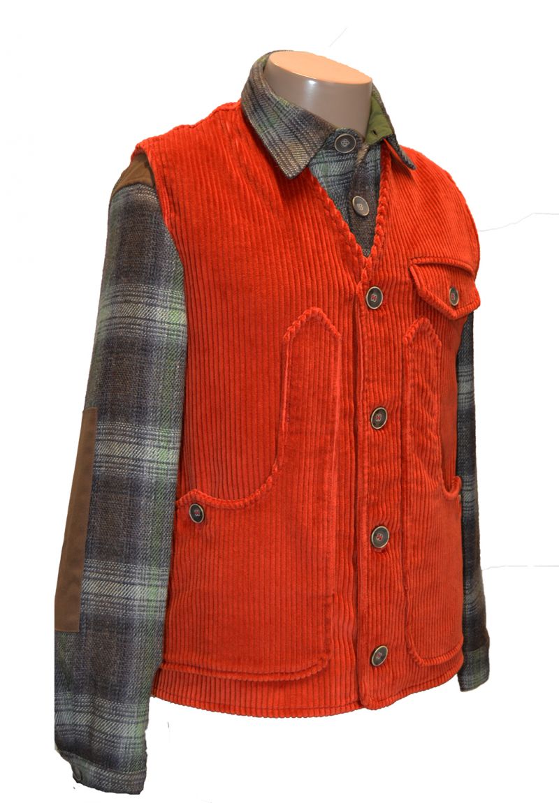 Gilet realizzato  in vari tessuti, canvas, fustagno e velluto
