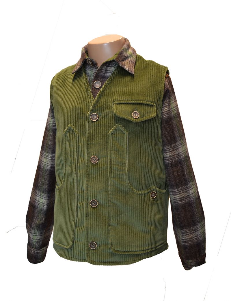Gilet realizzato  in vari tessuti, canvas, fustagno e velluto