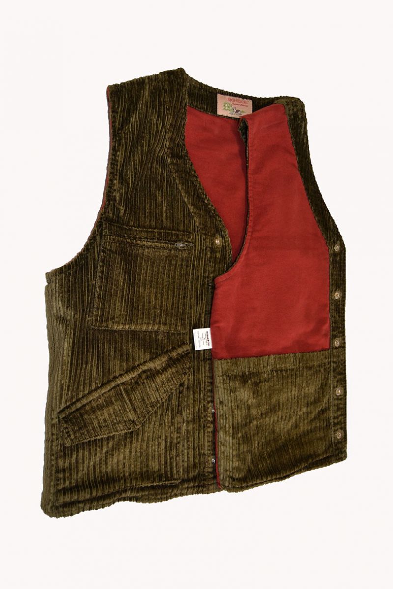 Gilet Driver confezionato artigianalmente in velluto 100% cotone